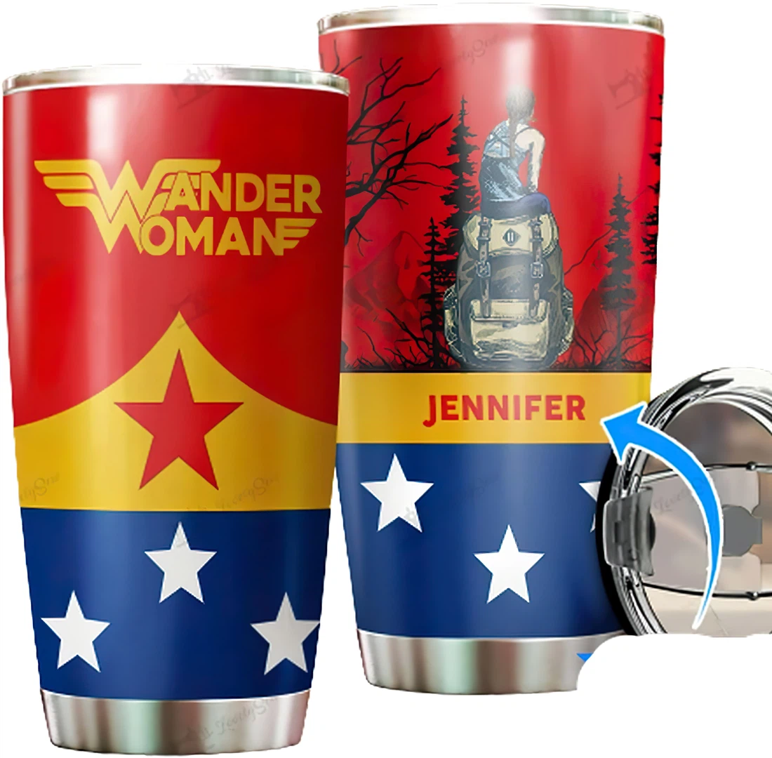 Personalized Tumblers - Wander Woman Tumbler 20oz, 30oz With Lid Cup Travel Coffee Mug