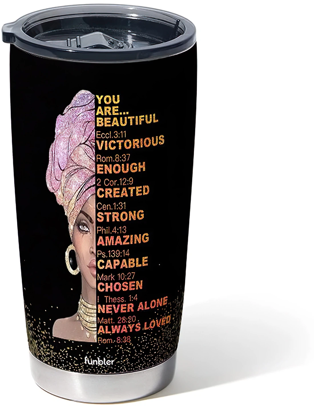 Personalized Tumblers - Black Woman In Pink Hat Tumbler Cup 20oz, 30oz With Lid Travel Coffee Mug