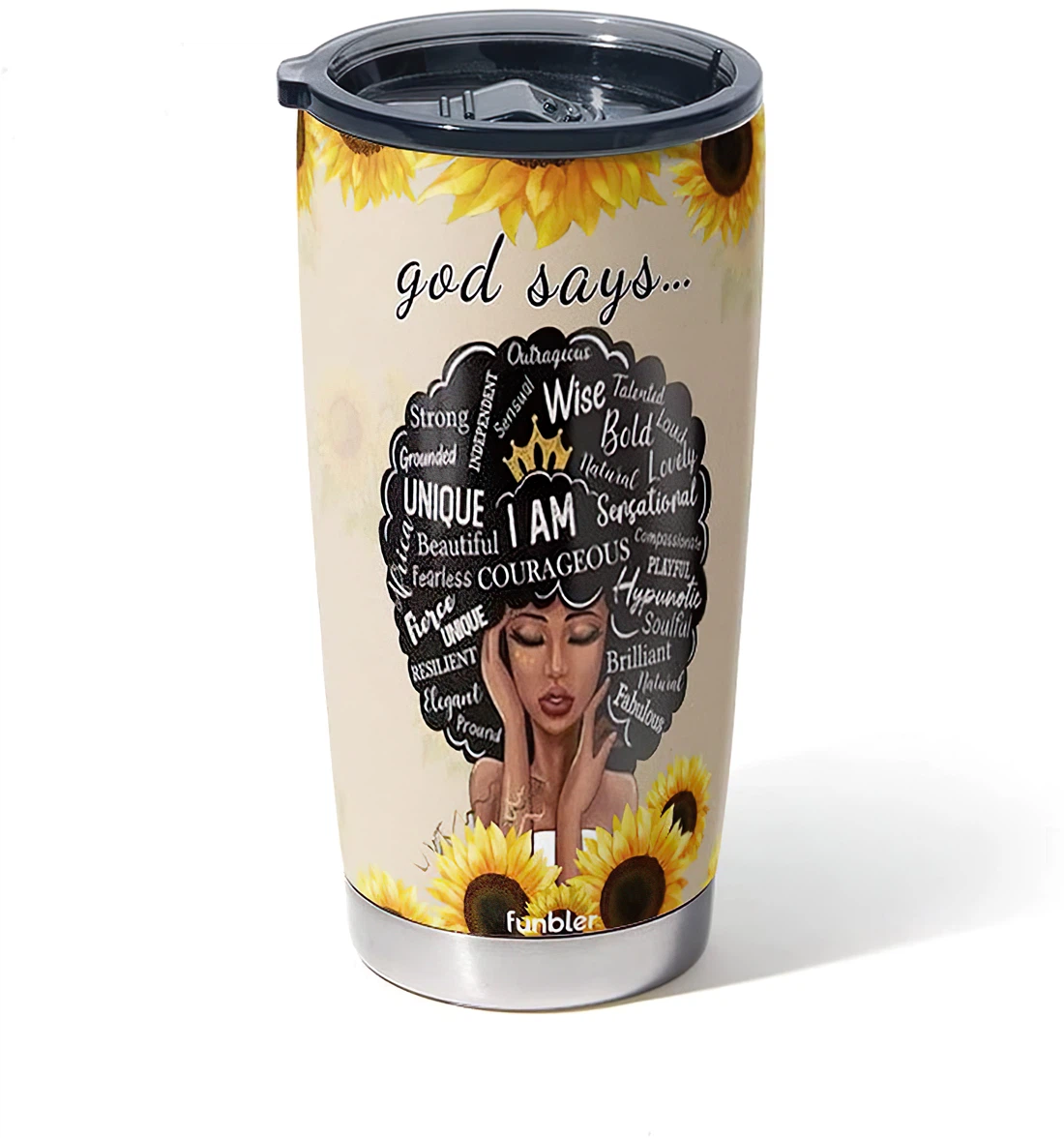 Personalized Tumblers - Black Women Faith Tumbler Cup 20oz, 30oz With Lid Travel Coffee Mug