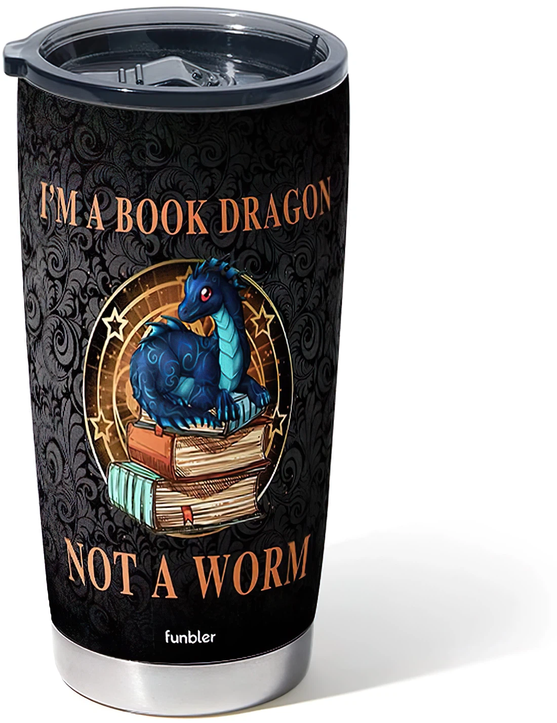 Personalized Tumblers - I‘M A Book Dragon Tumbler Cup 20oz, 30oz With Lid Travel Coffee Mug