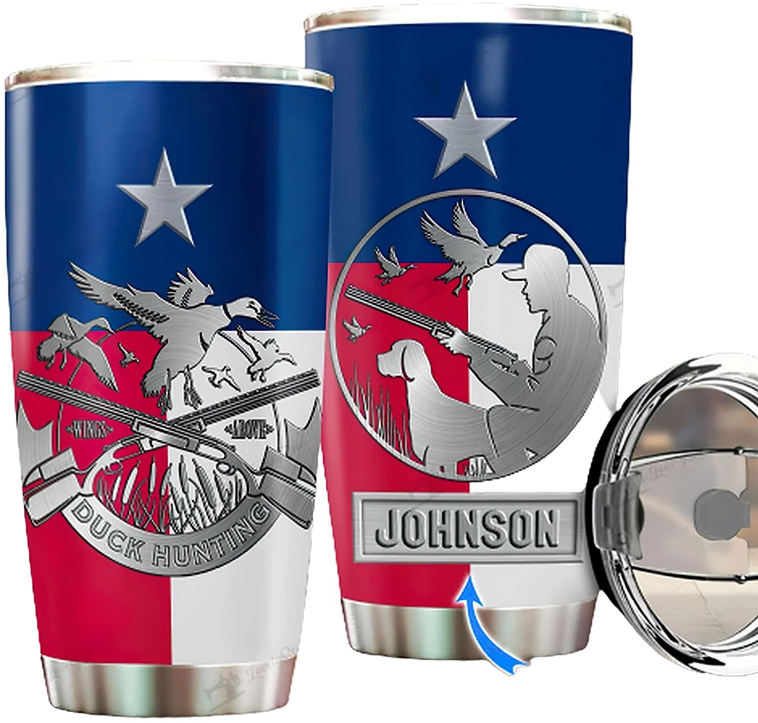 Personalized Tumblers  Texas - Duck Hunting Tumbler 20oz, 30oz With Lid -Cup Travel Coffee Mug