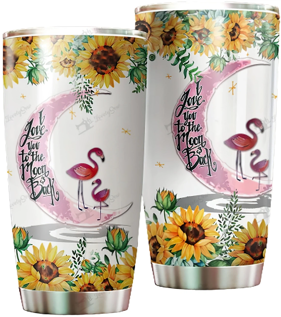 Personalized Tumblers - Flamingo Flower Tumbler 20oz, 30oz With Lid Cup Travel Coffee Mug