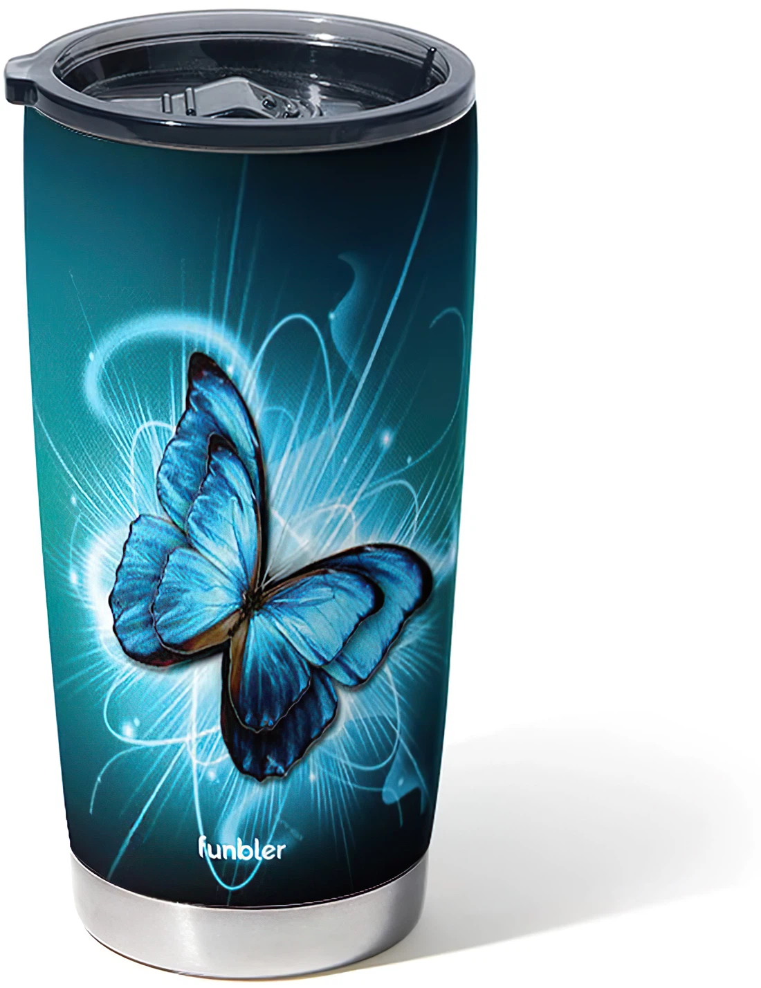 Personalized Tumblers - Luminous Butterfly Tumbler 20oz, 30oz With Lid Cup Travel Coffee Mug