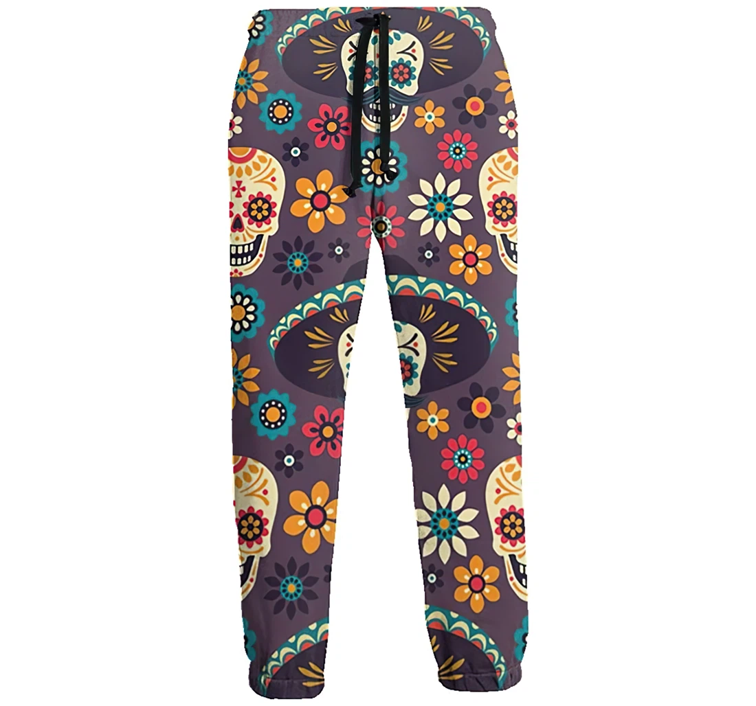 Skulls Wear Hats Casual Hip Hop Trousers Length Jogger Pants Baggy Drawstring Sweatpants With Pockets Sweatpant