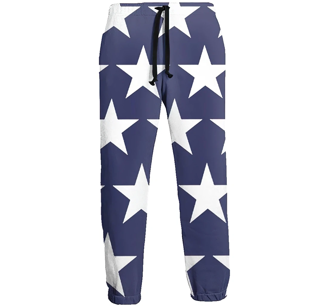 White Stars Unisex 3d Graphic Jogger Pants Lightweight Comfortable Baggy Sweatpants With Drawstring Pockets Sweatpant