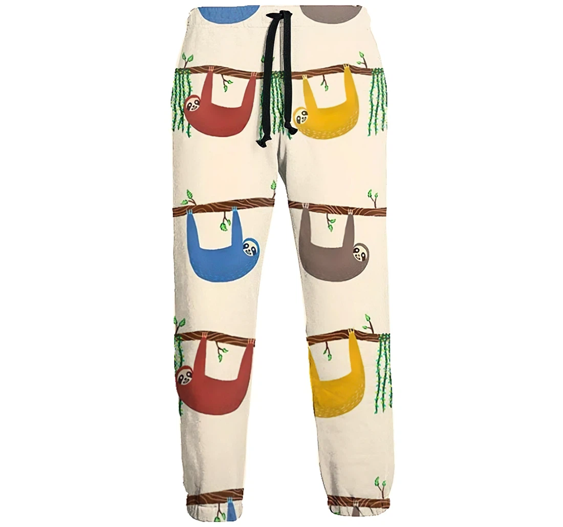 Sloths Men's Swedish Flag Casual Hip Hop Trousers Length Jogger Pants Baggy Drawstring Sweatpants With Pockets Sweatpant