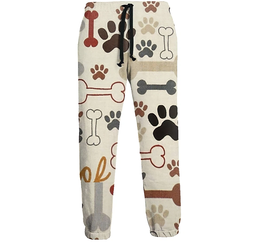 Bones And Dog Prints R Casual Hip Hop Trousers Length Jogger Pants Baggy Drawstring Sweatpants With Pockets Sweatpant