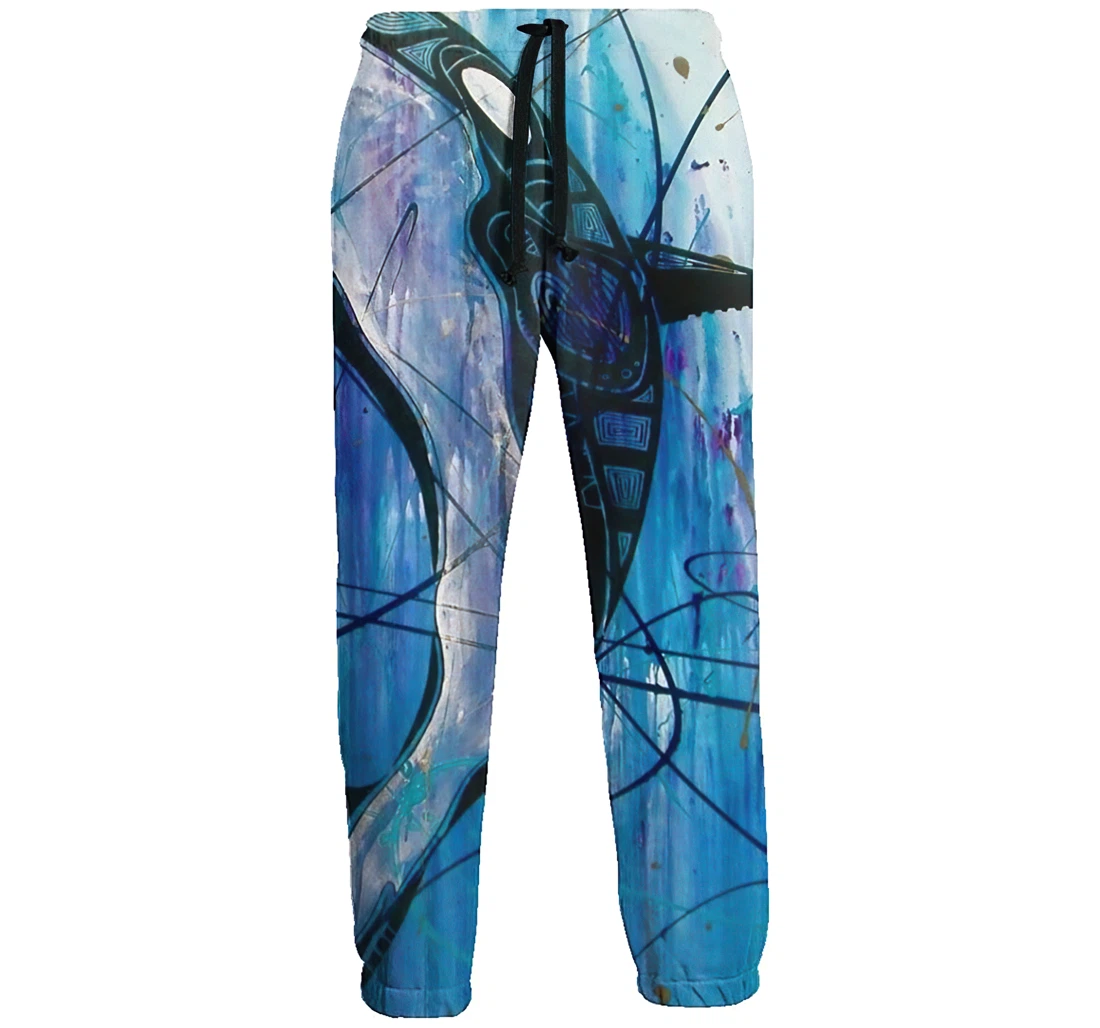 Art Killer Whales Casual Hip Hop Trousers Length Jogger Pants Baggy Drawstring Sweatpants With Pockets Sweatpant