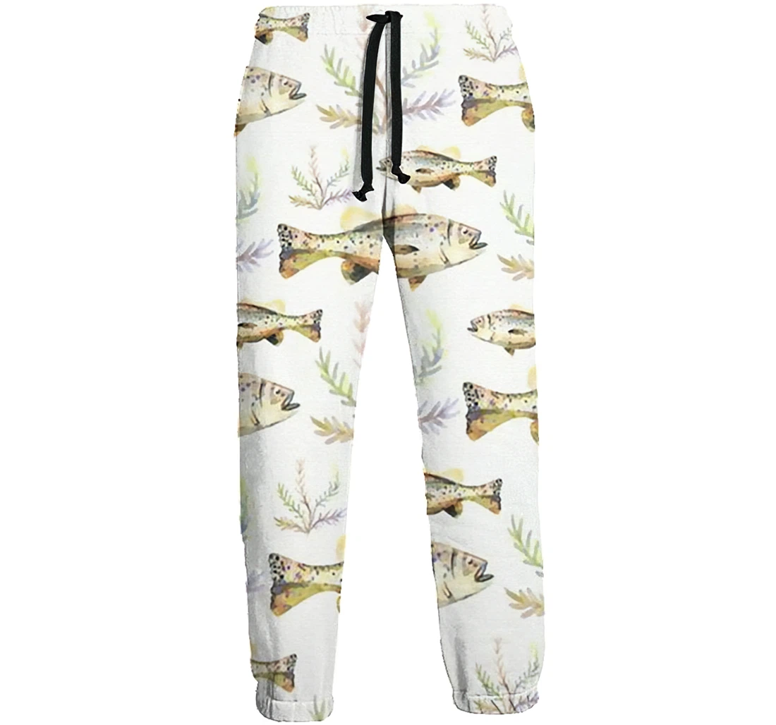 Watercolor Bass Fish Unisex 3d Graphic Jogger Pants Lightweight Comfortable Baggy Sweatpants With Drawstring Pockets Sweatpant