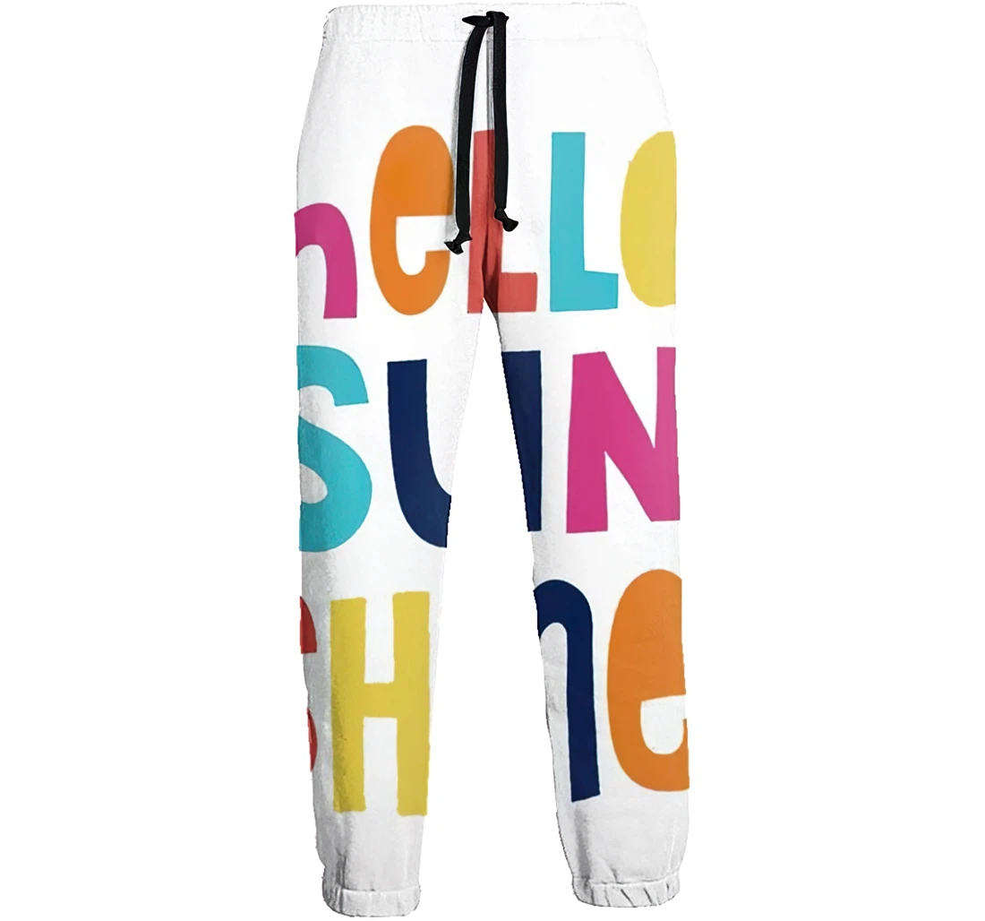 Hello Sunshine Casual Hip Hop Trousers Length Jogger Pants Baggy Drawstring Sweatpants With Pockets Sweatpant