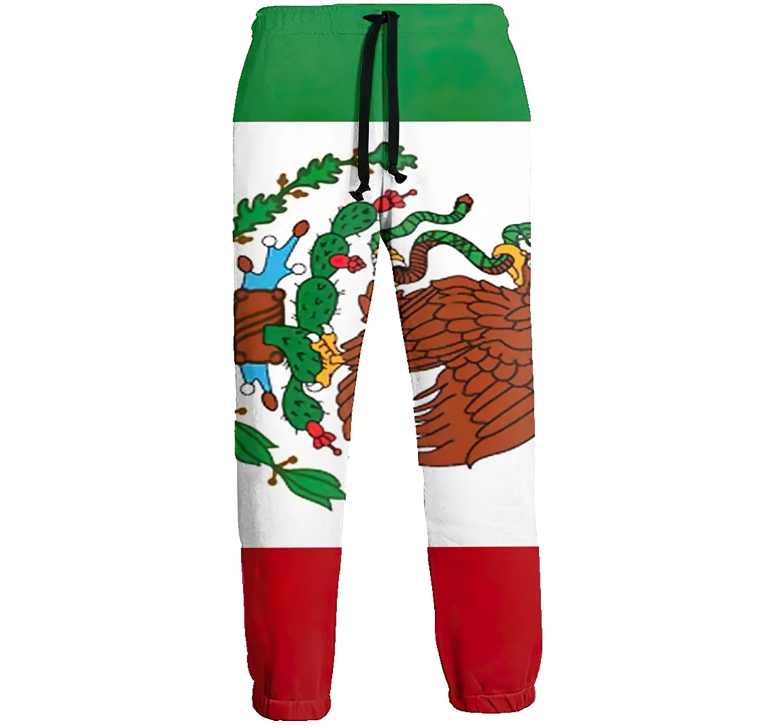 Mexican Flag 2 Casual Hip Hop Trousers Length Jogger Pants Baggy Drawstring Sweatpants With Pockets Sweatpant