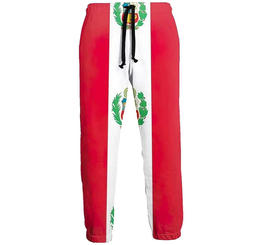 Peru Flag Menwomen Sweatpants Funny Joggers Pants Sports Trousers With Drawstring Sweatpant
