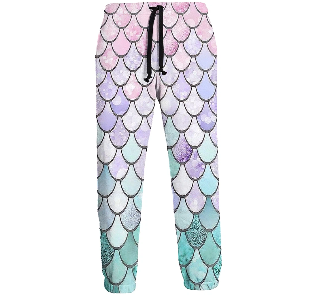 Mermaid Men's Colored Flowers Casual Hip Hop Trousers Length Jogger Pants Baggy Drawstring Sweatpants With Pockets Sweatpant