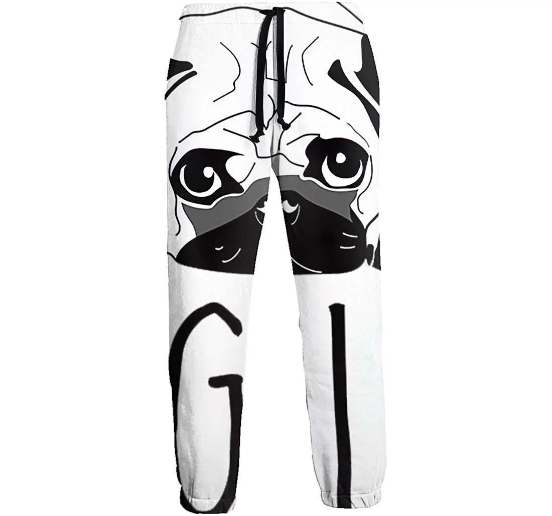 Pug Life= Casual Hip Hop Trousers Length Jogger Pants Baggy Drawstring Sweatpants With Pockets Sweatpant