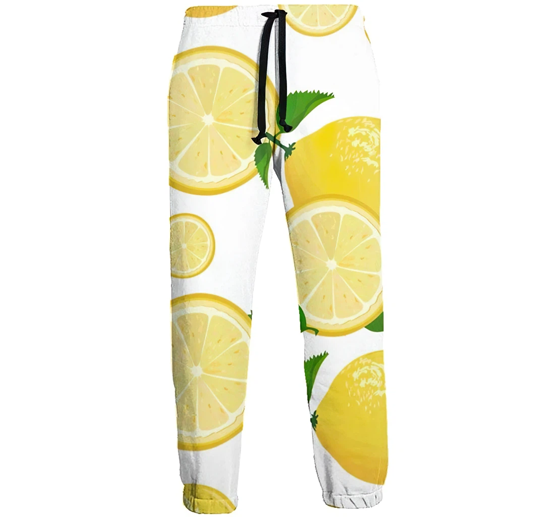 Yellow Lemon Casual Hip Hop Trousers Length Jogger Pants Baggy Drawstring Sweatpants With Pockets Sweatpant