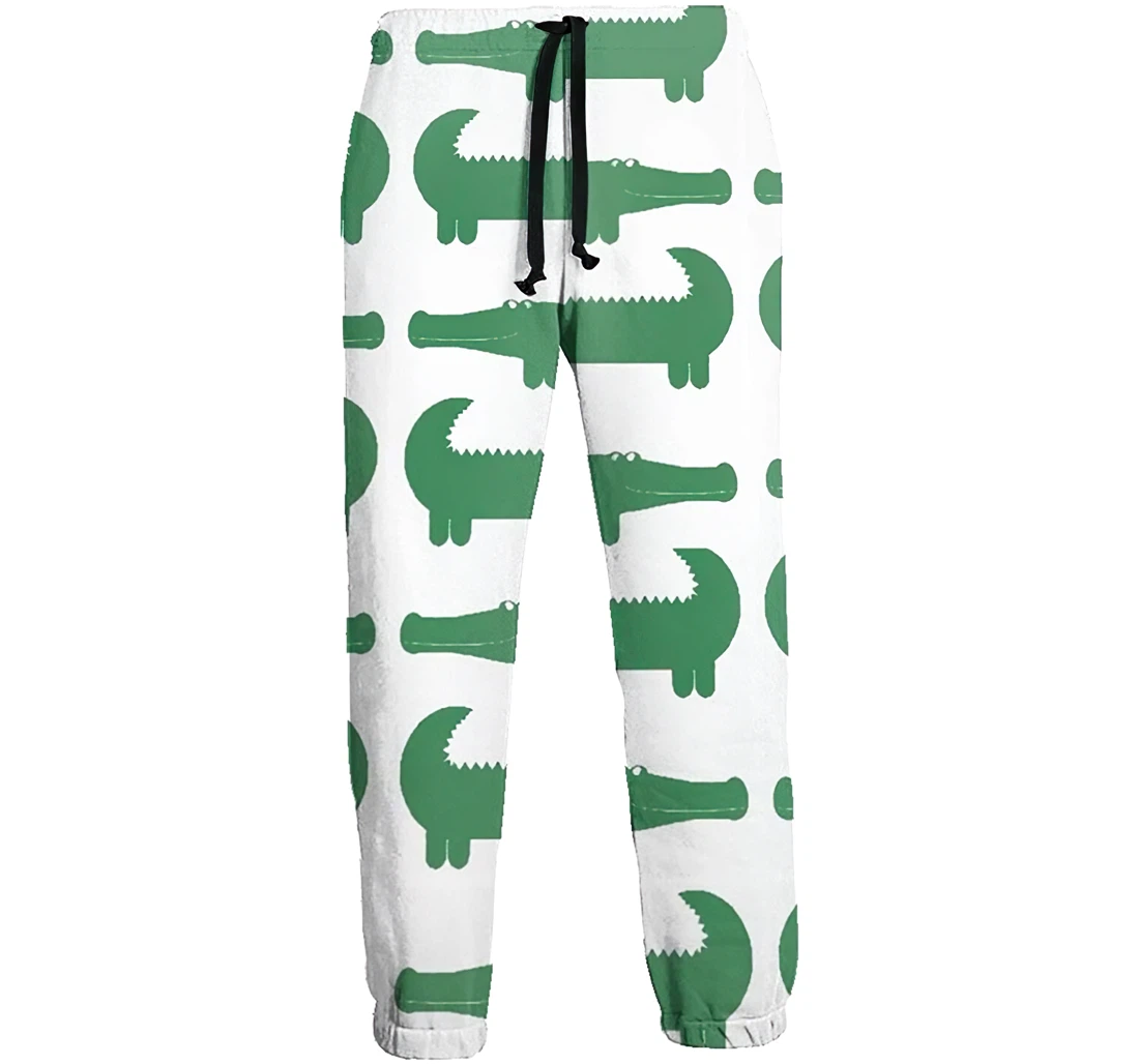 Cartoon Green Alligator Menwomen Sweatpants Funny Joggers Pants Sports Trousers With Drawstring Sweatpant