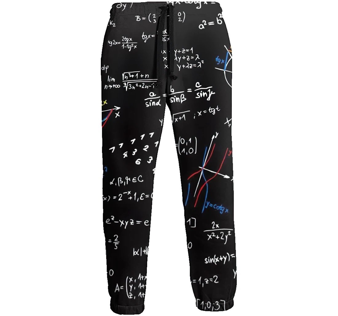 Colorful Math Formulas Slide Art Jogger Pants 3d Sweat Pants Hip Hop Garment Unisex Spring Sweatpants Sweatpant