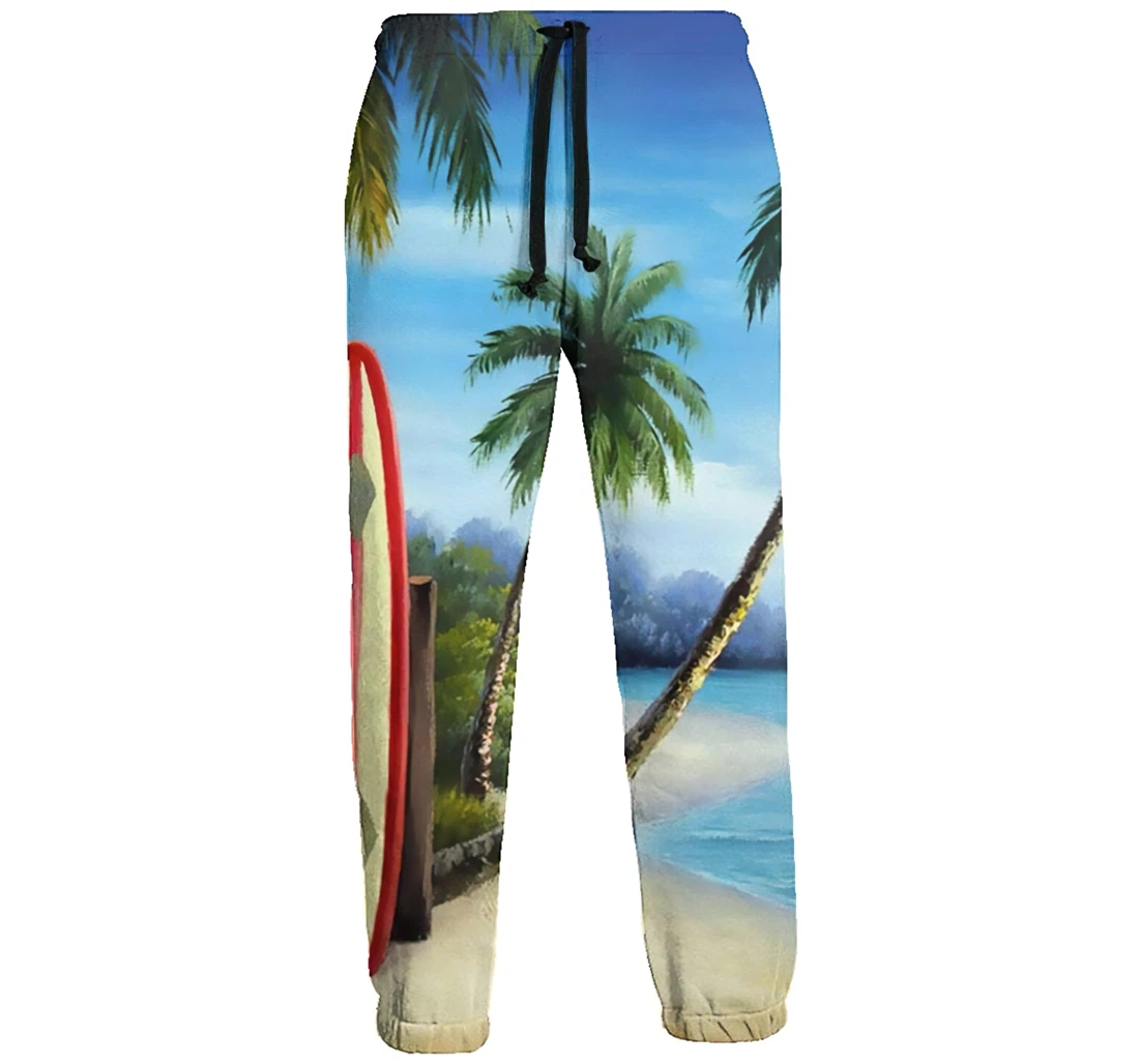 Surfboards And Palm Trees Jogger Pants 3d Sweat Pants Hip Hop Garment Unisex Spring Sweatpants Sweatpant