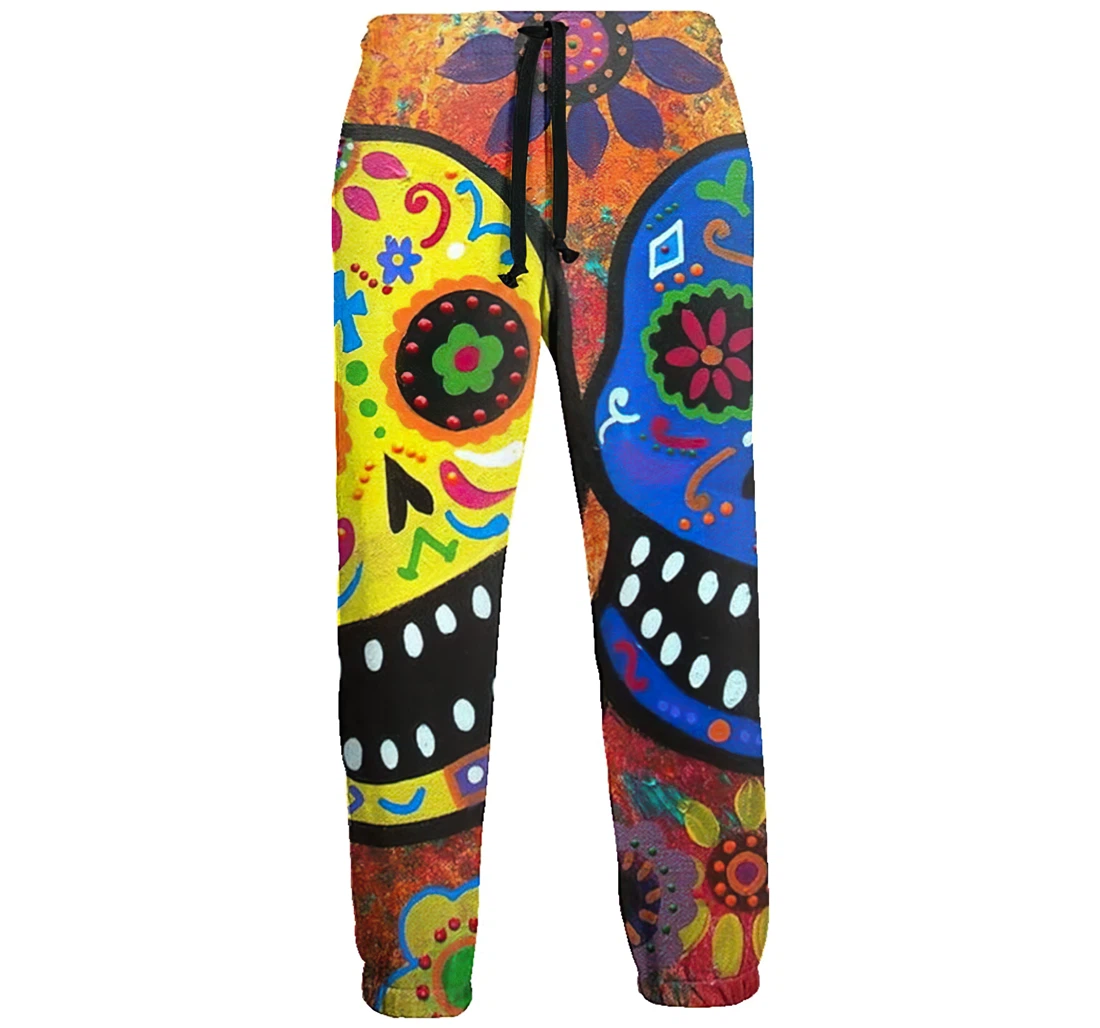 Colorful Skull Unisex 3d Graphic Jogger Pants Lightweight Comfortable Baggy Sweatpants With Drawstring Pockets Sweatpant