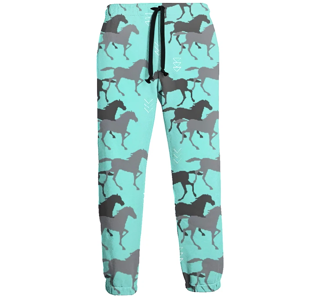 Black And Gray Horses Jogger Pants 3d Sweat Pants Hip Hop Garment Unisex Spring Sweatpants Sweatpant