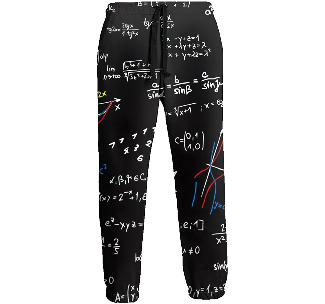 Math Formula Blackboard Pattern Menwomen Sweatpants Funny Joggers Pants Sports Trousers With Drawstring Sweatpant