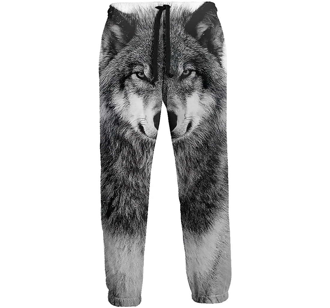 Monotone Timber Wolf Face Jogger Pants 3d Sweat Pants Hip Hop Garment Unisex Spring Sweatpants Sweatpant