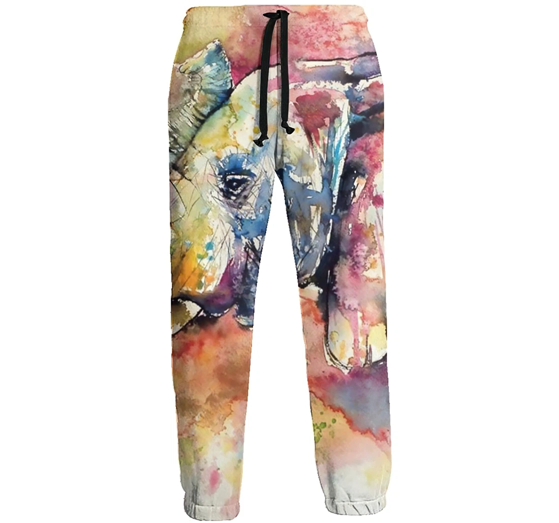 Colorful Elephant Menwomen Sweatpants Funny Joggers Pants Sports Trousers With Drawstring Sweatpant