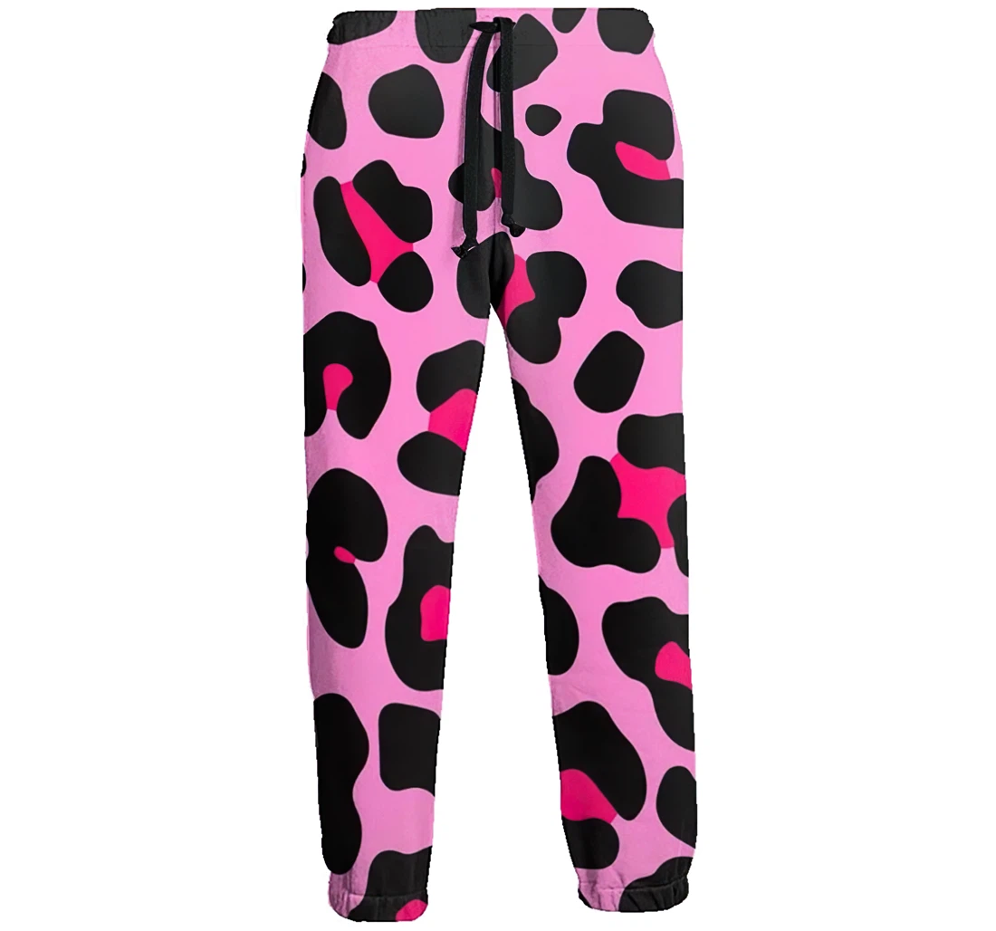 Pink Zebra Print Casual Hip Hop Trousers Length Jogger Pants Baggy Drawstring Sweatpants With Pockets Sweatpant