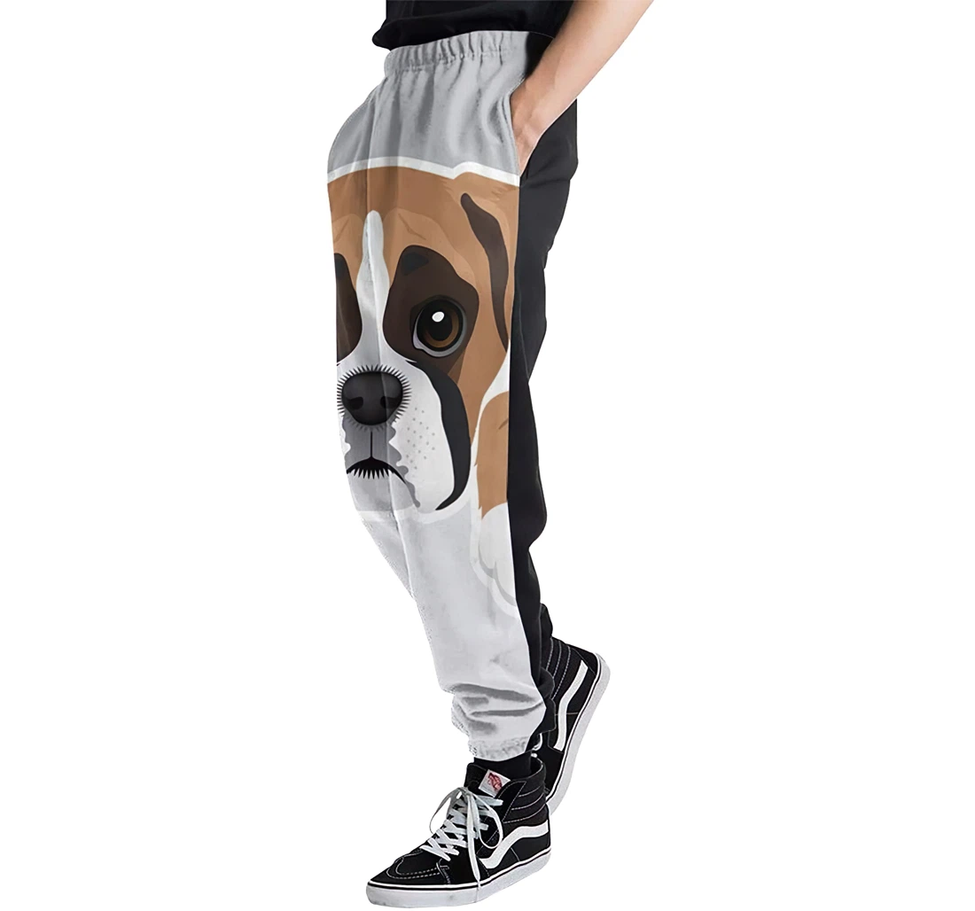 Boxer Dog Casual Hip Hop Trousers Length Jogger Pants Baggy Drawstring Sweatpants With Pockets Sweatpant