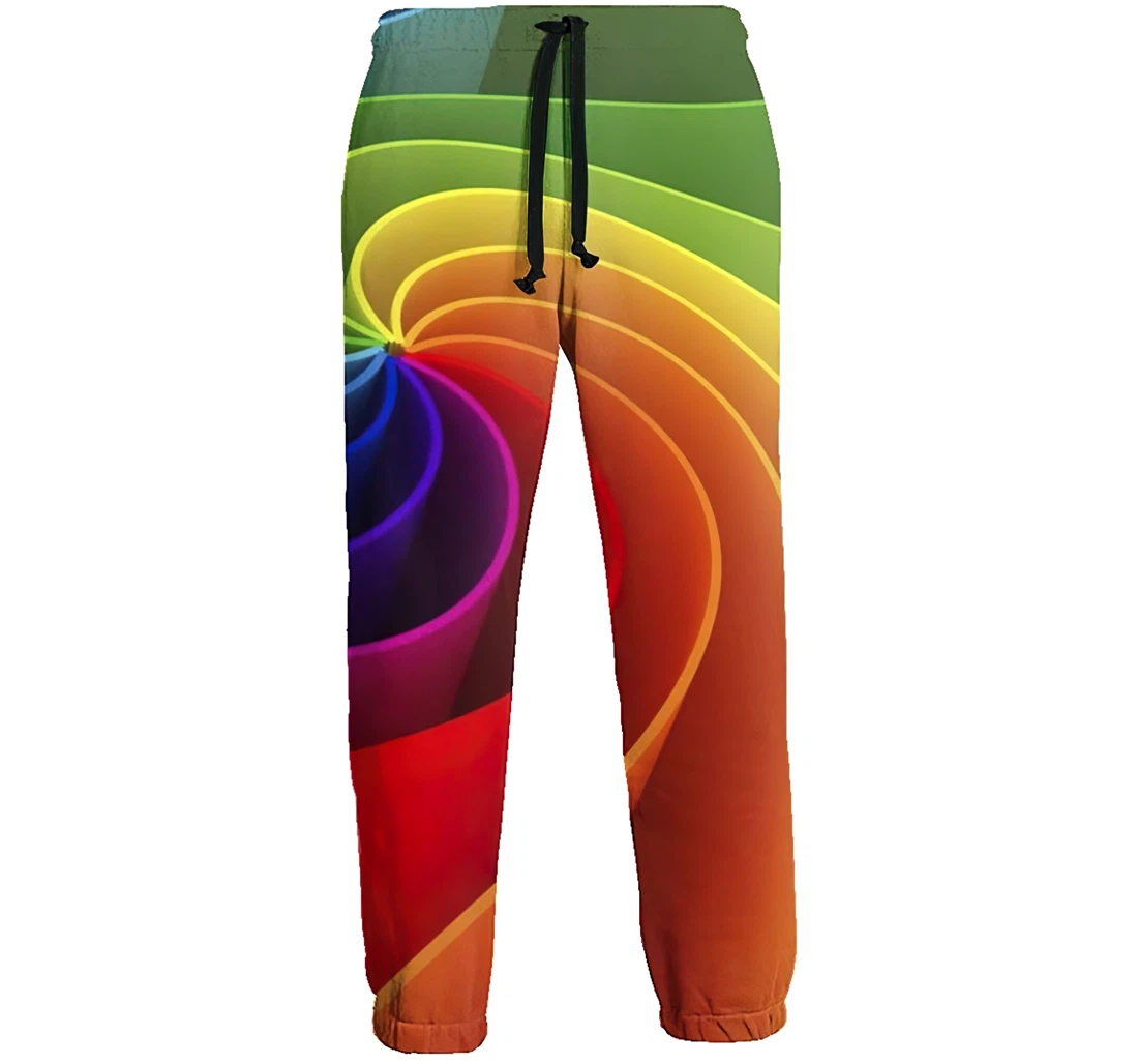 3d Rainbow Background Menwomen Sweatpants Funny Joggers Pants Sports Trousers With Drawstring Sweatpant