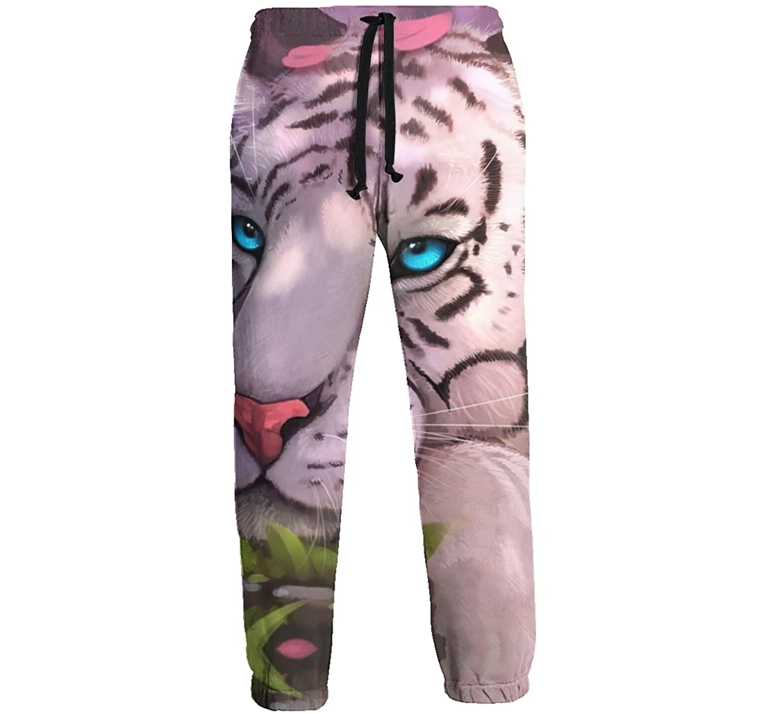 White Tiger Menwomen Sweatpants Funny Joggers Pants Sports Trousers With Drawstring Sweatpant