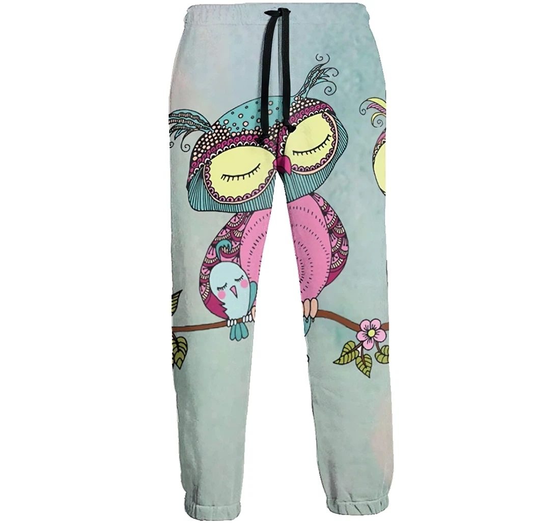 Owls Menwomen Sweatpants Funny Joggers Pants Sports Trousers With Drawstring Sweatpant