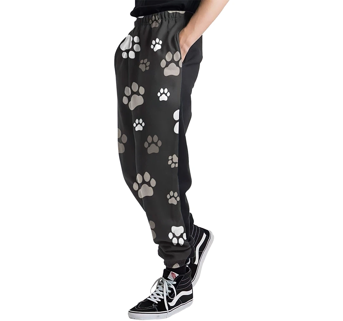 Muddy Paw Print Casual Hip Hop Trousers Length Jogger Pants Baggy Drawstring Sweatpants With Pockets Sweatpant