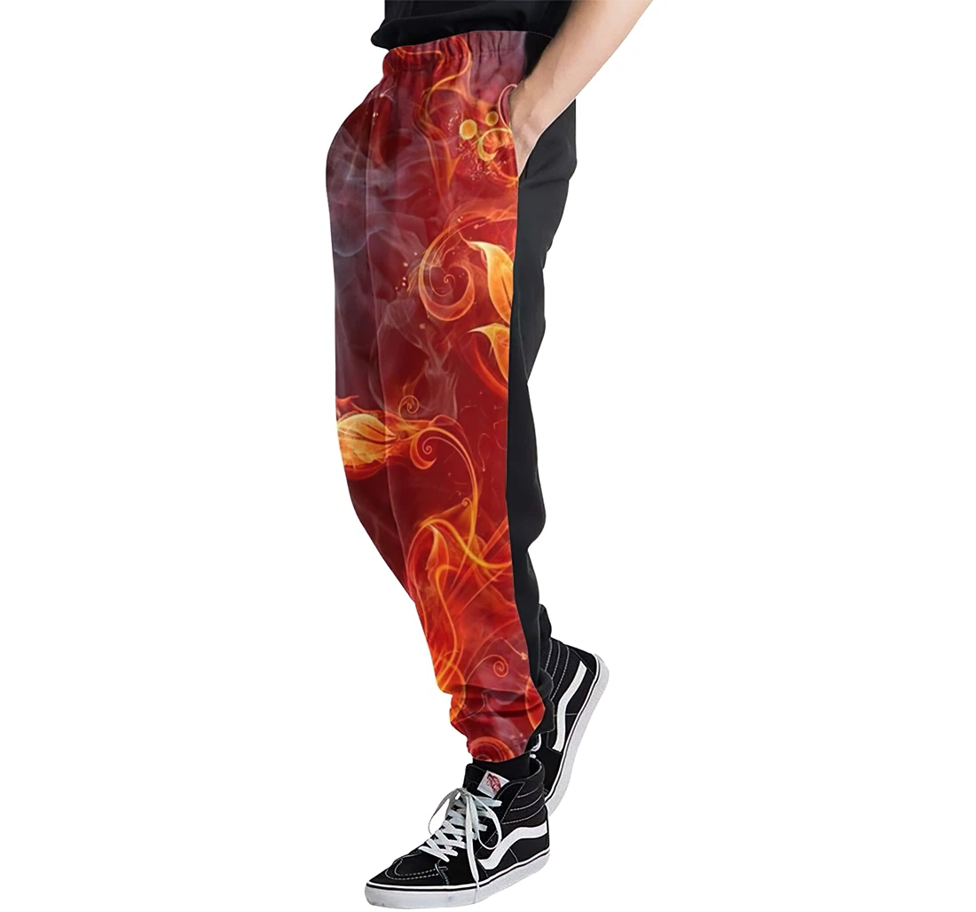 Fire Flower Menwomen Sweatpants Funny Joggers Pants Sports Trousers With Drawstring Sweatpant