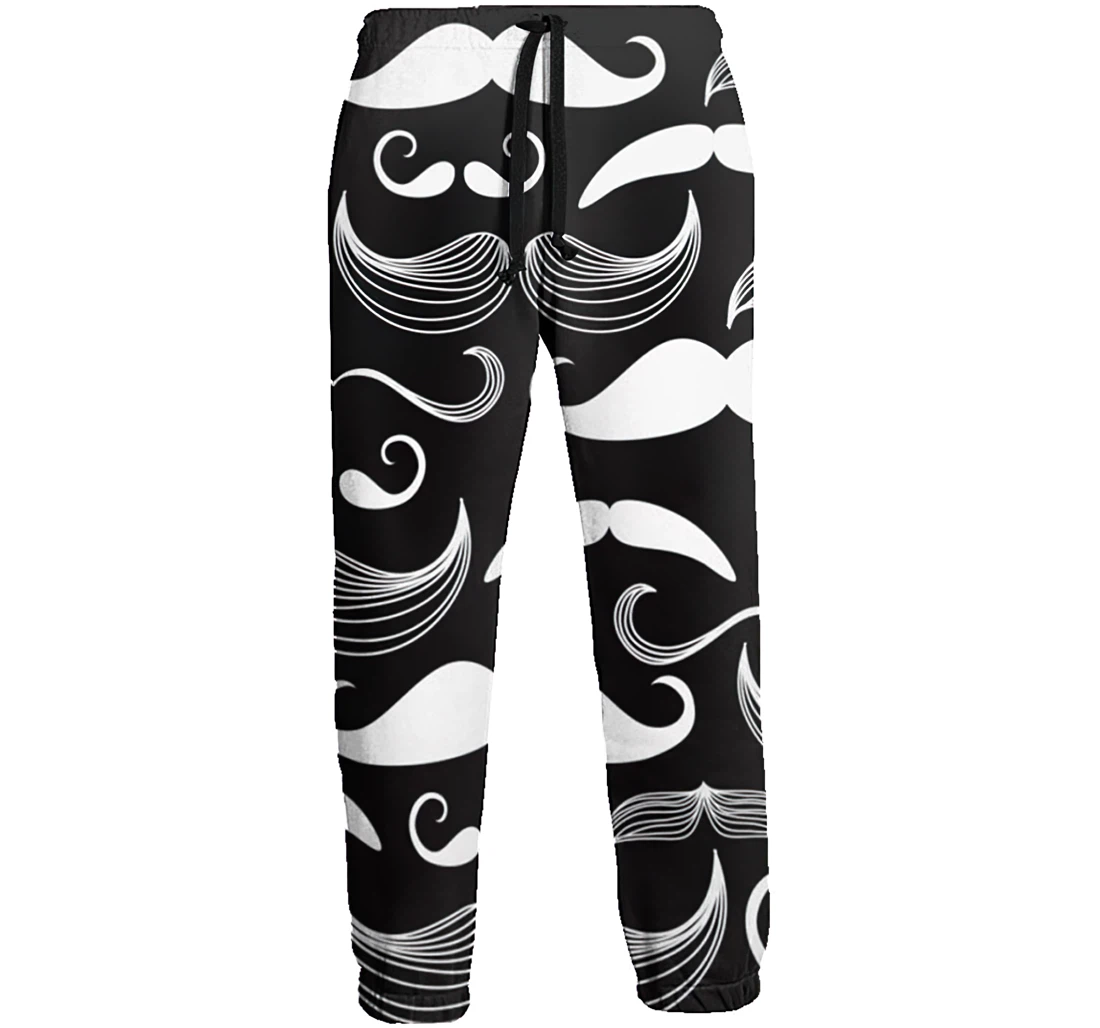 Cute Black White Mustache Jogger Pants 3d Sweat Pants Hip Hop Garment Unisex Spring Sweatpants Sweatpant