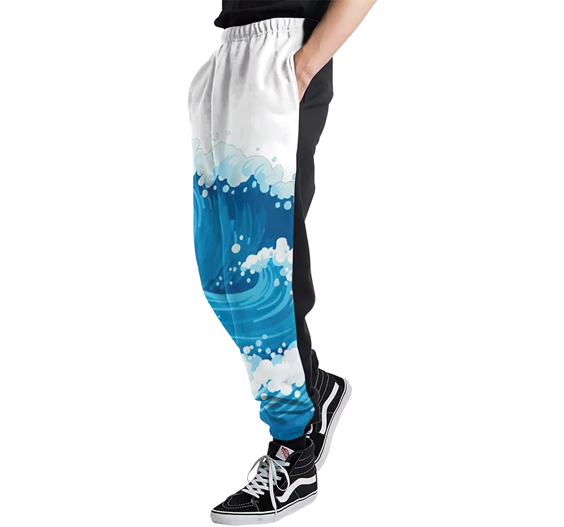 Blue Wave Men's Colored Flowers Casual Hip Hop Trousers Length Jogger Pants Baggy Drawstring Sweatpants With Pockets Sweatpant