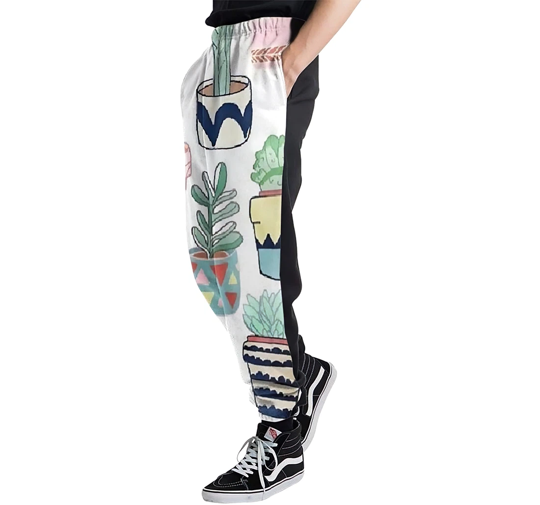 Cactus Background Casual Hip Hop Trousers Length Jogger Pants Baggy Drawstring Sweatpants With Pockets Sweatpant