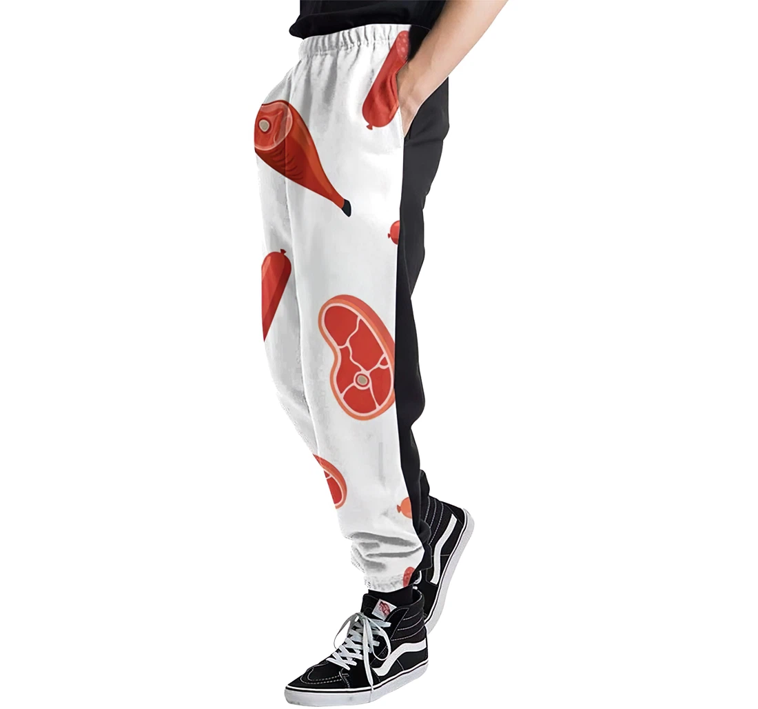 Ham Men's Colored Flowers Casual Hip Hop Trousers Length Jogger Pants Baggy Drawstring Sweatpants With Pockets Sweatpant