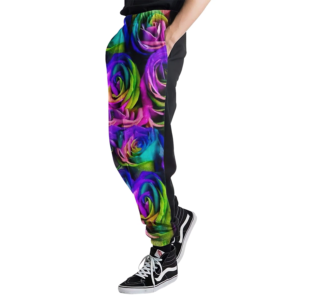 Colorful Roses Unisex 3d Graphic Jogger Pants Lightweight Comfortable Baggy Sweatpants With Drawstring Pockets Sweatpant