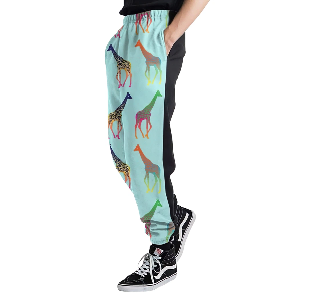 Colorful Giraffe Menwomen Sweatpants Funny Joggers Pants Sports Trousers With Drawstring Sweatpant