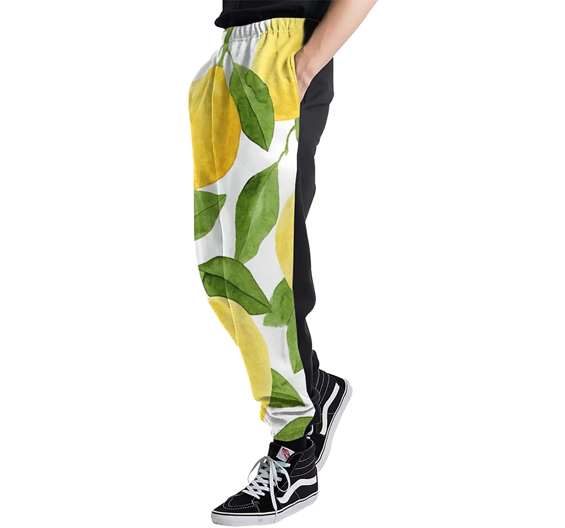 Bright Yellow Watercolor Lemons Jogger Pants 3d Sweat Pants Hip Hop Garment Unisex Spring Sweatpants Sweatpant