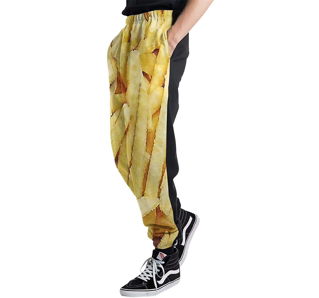 French Fries Casual Hip Hop Trousers Length Jogger Pants Baggy Drawstring Sweatpants With Pockets Sweatpant