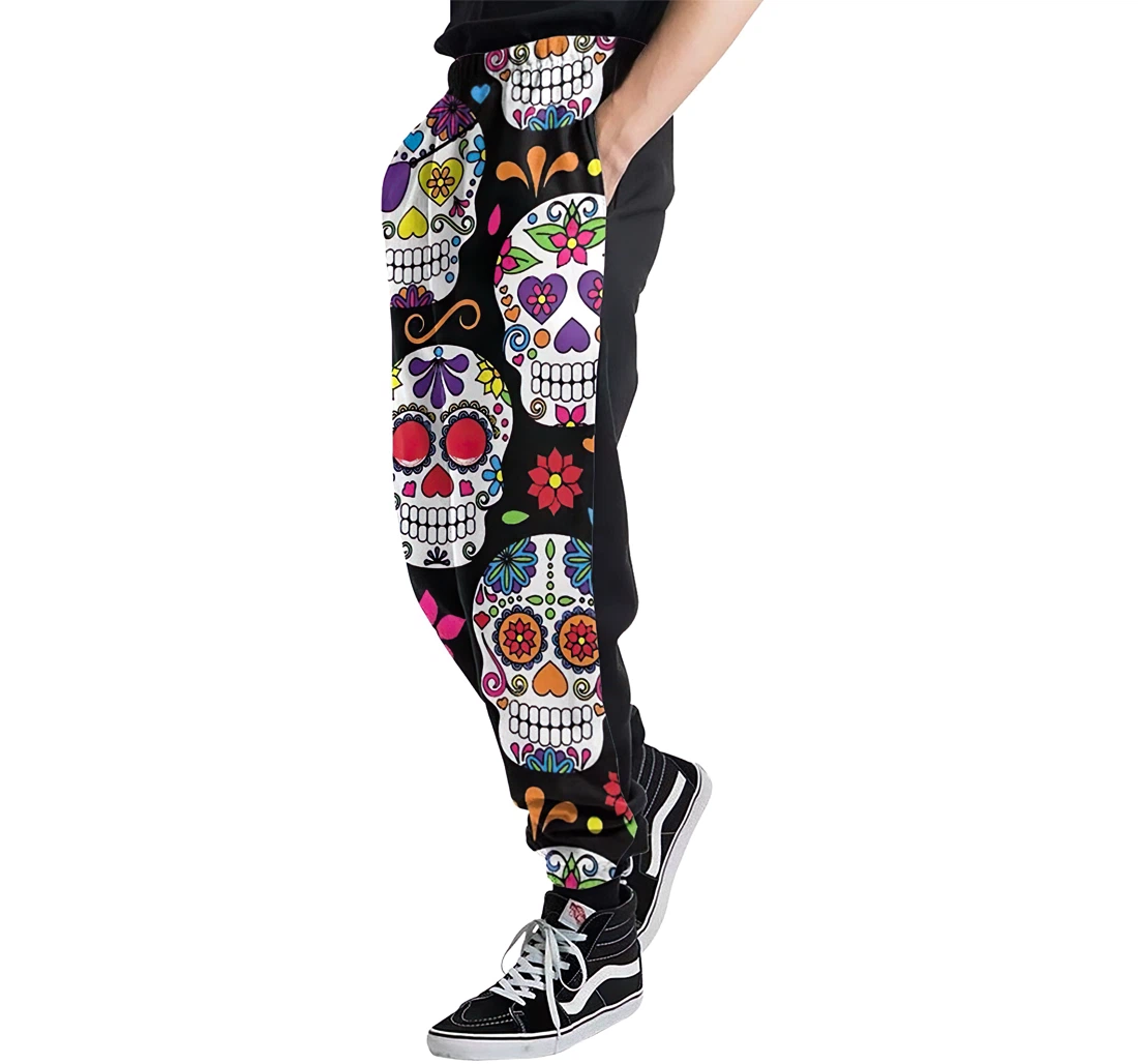 Sugar Skulls Menwomen Sweatpants Funny Joggers Pants Sports Trousers With Drawstring Sweatpant