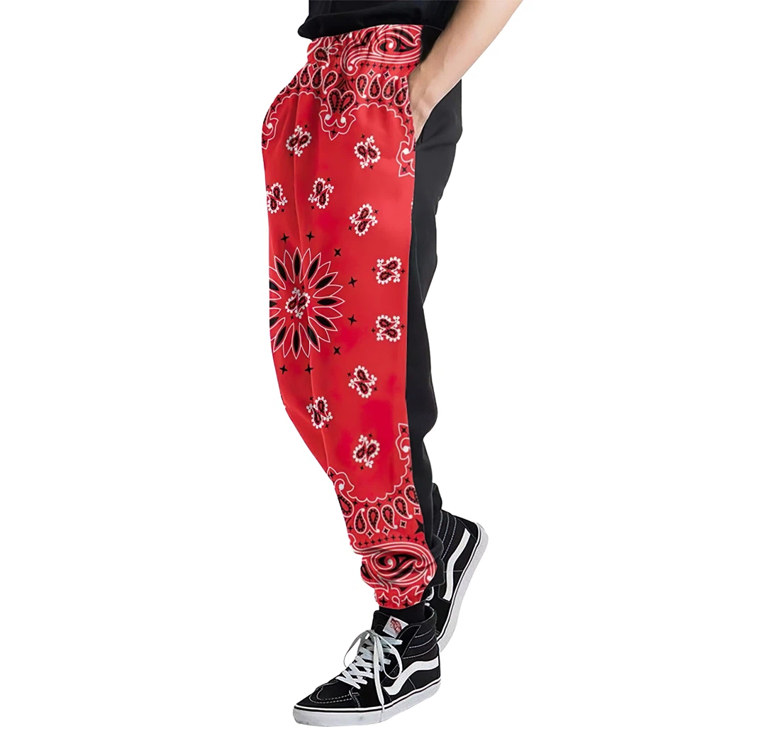 Bandana Colorful Red Menwomen Sweatpants Funny Joggers Pants Sports Trousers With Drawstring Sweatpant