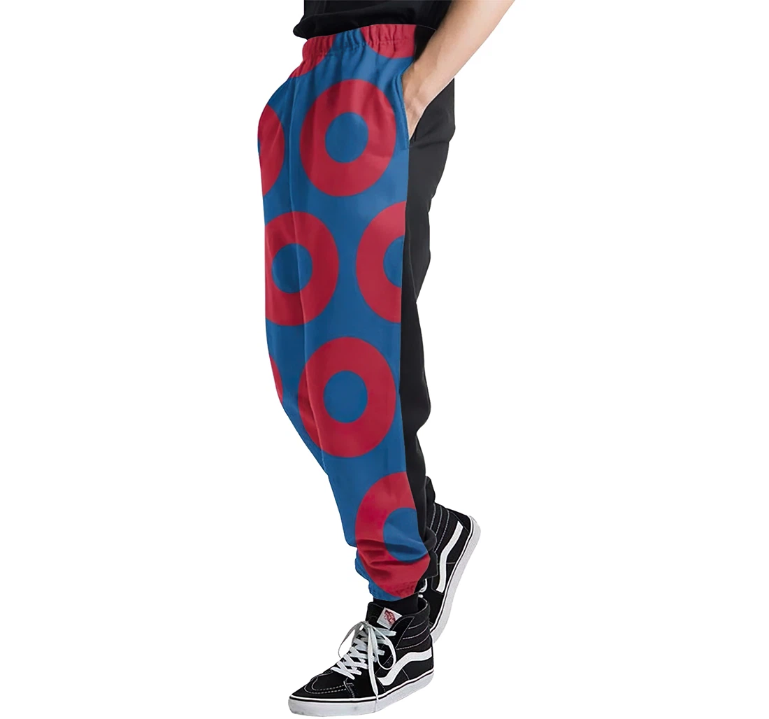 Red Circle Casual Hip Hop Trousers Length Jogger Pants Baggy Drawstring Sweatpants With Pockets Sweatpant