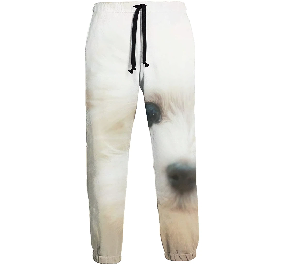 White Dog Casual Hip Hop Trousers Length Jogger Pants Baggy Drawstring Sweatpants With Pockets Sweatpant