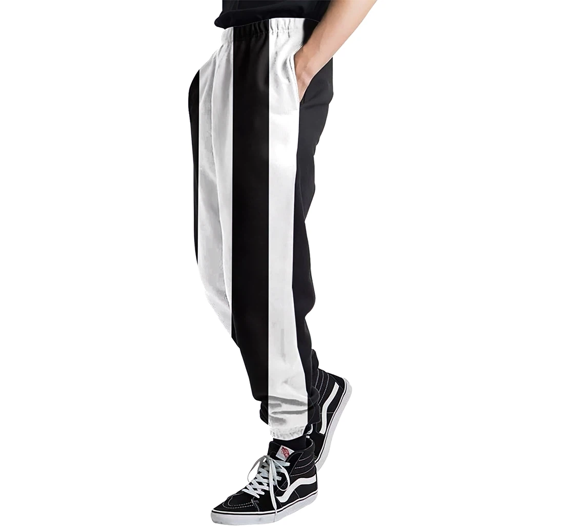 Black And White Stripes Menwomen Sweatpants Funny Joggers Pants Sports Trousers With Drawstring Sweatpant