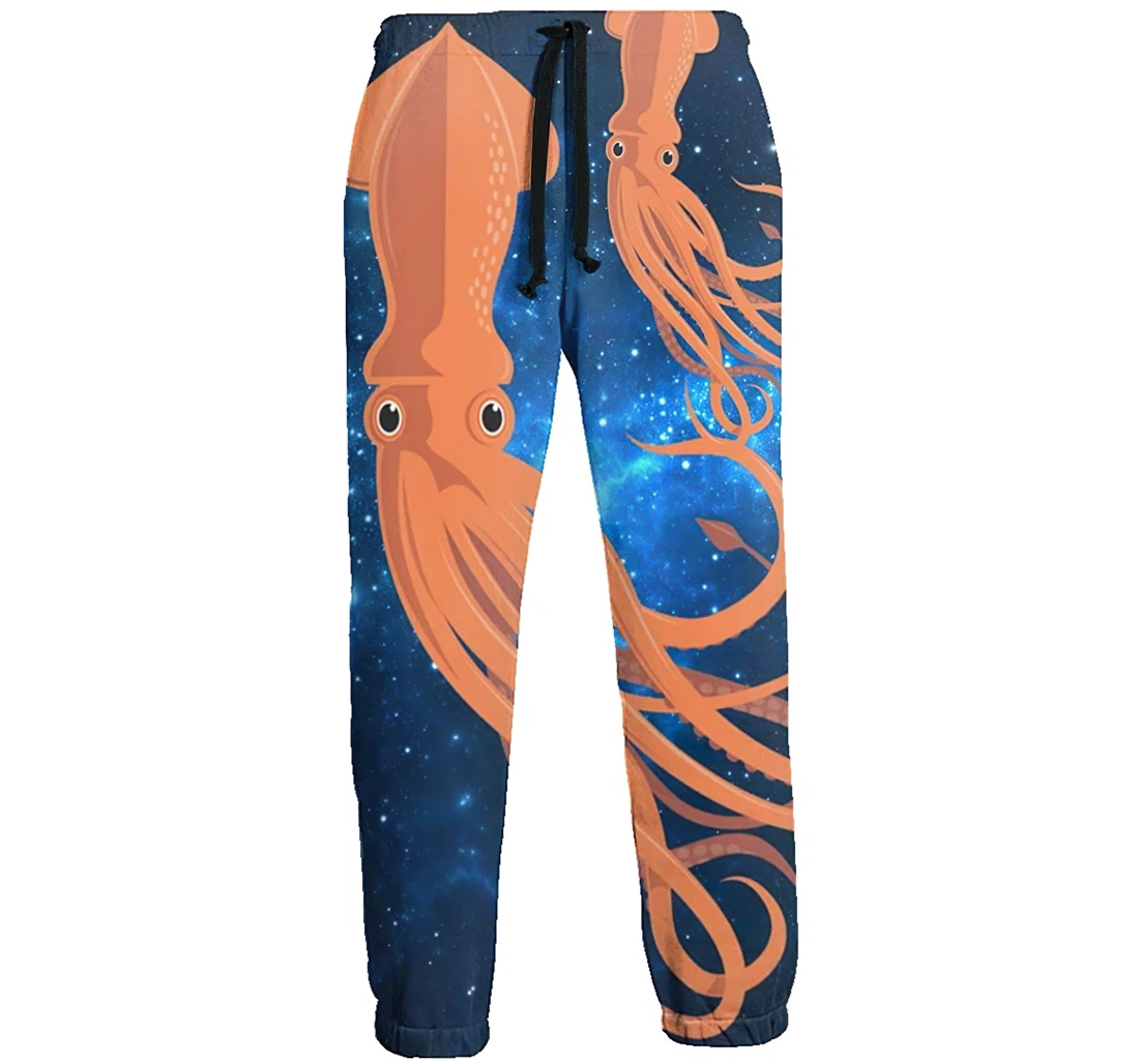 Two Squid Men's Swedish Flag Casual Hip Hop Trousers Length Jogger Pants Baggy Drawstring Sweatpants With Pockets Sweatpant