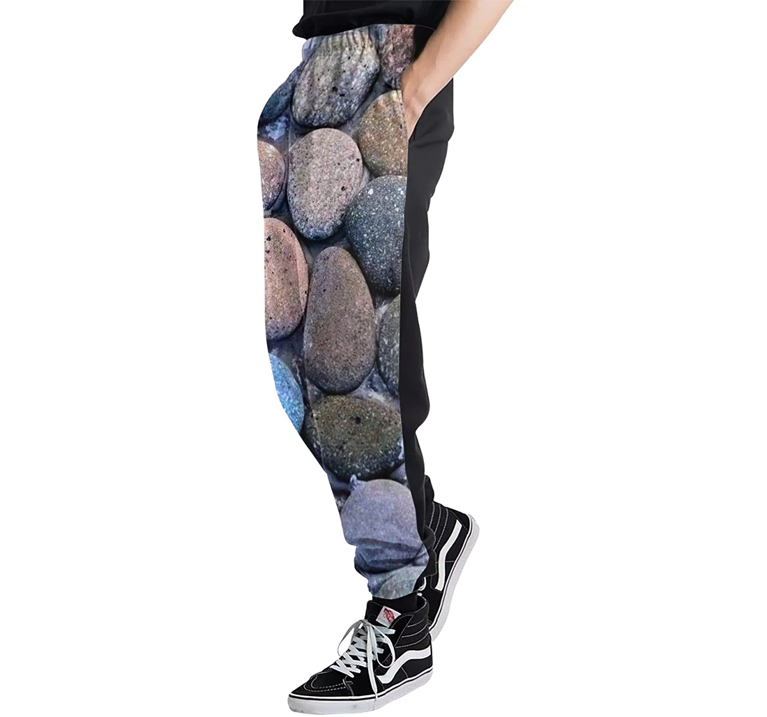 Cobblestone Casual Hip Hop Trousers Length Jogger Pants Baggy Drawstring Sweatpants With Pockets Sweatpant