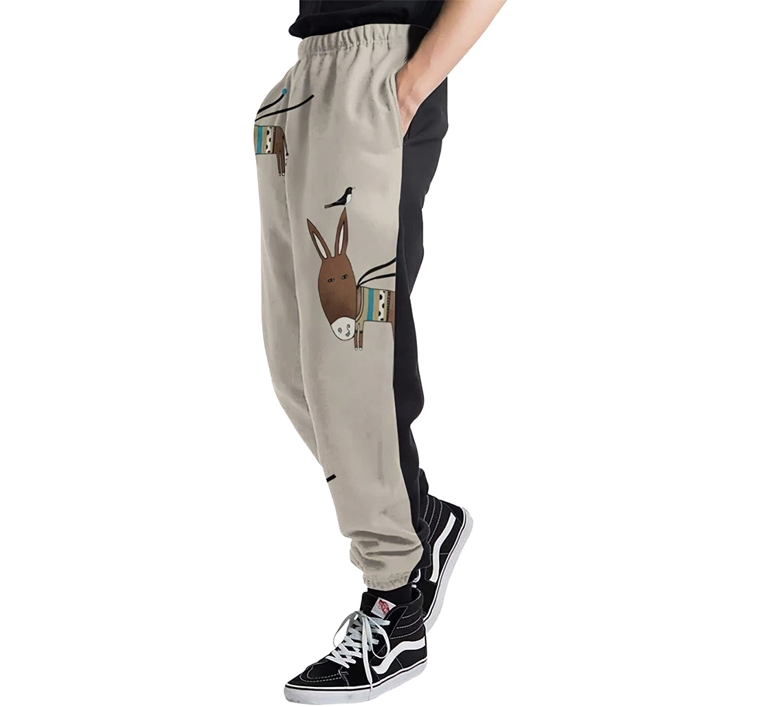 Cartoon Art Donkey Unisex 3d Graphic Jogger Pants Lightweight Comfortable Baggy Sweatpants With Drawstring Pockets Sweatpant